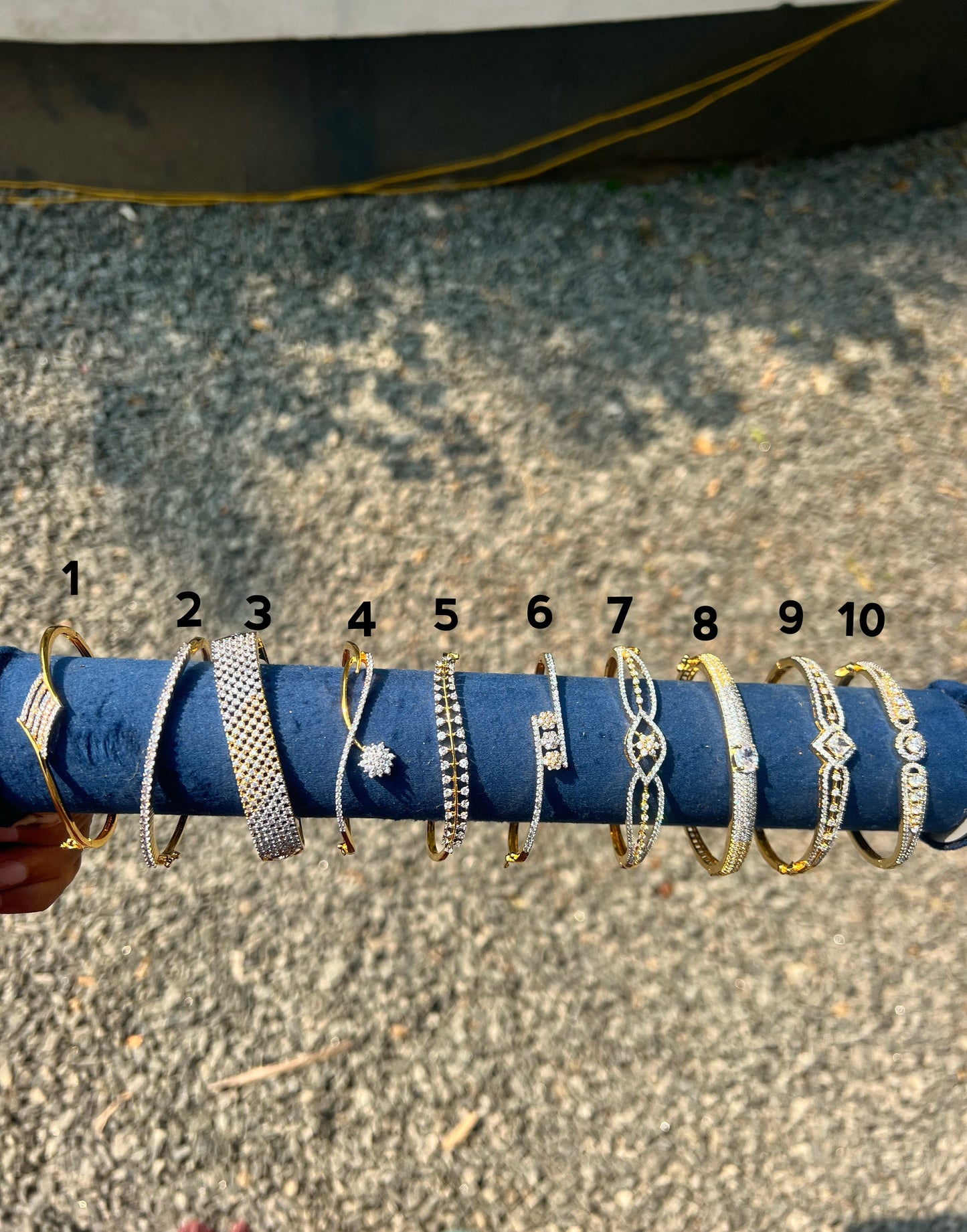 Premium twotone polish diamond look openable bracelet( 2.4 ) product code B120