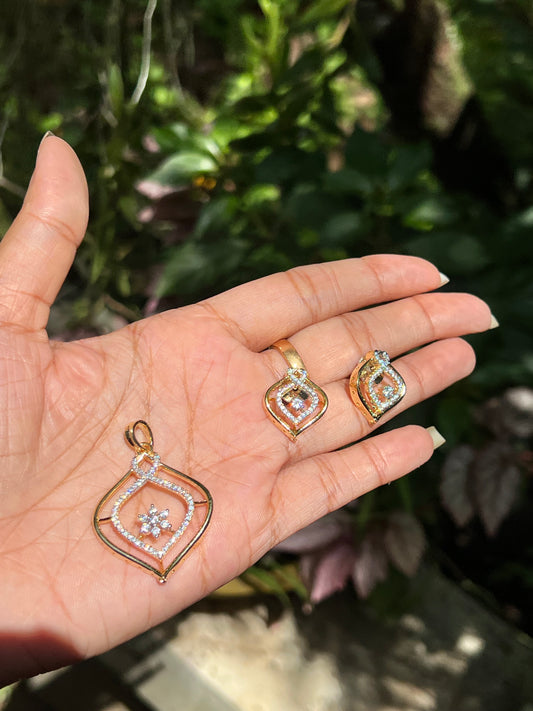 Premium daimond finish pendant set product code 54