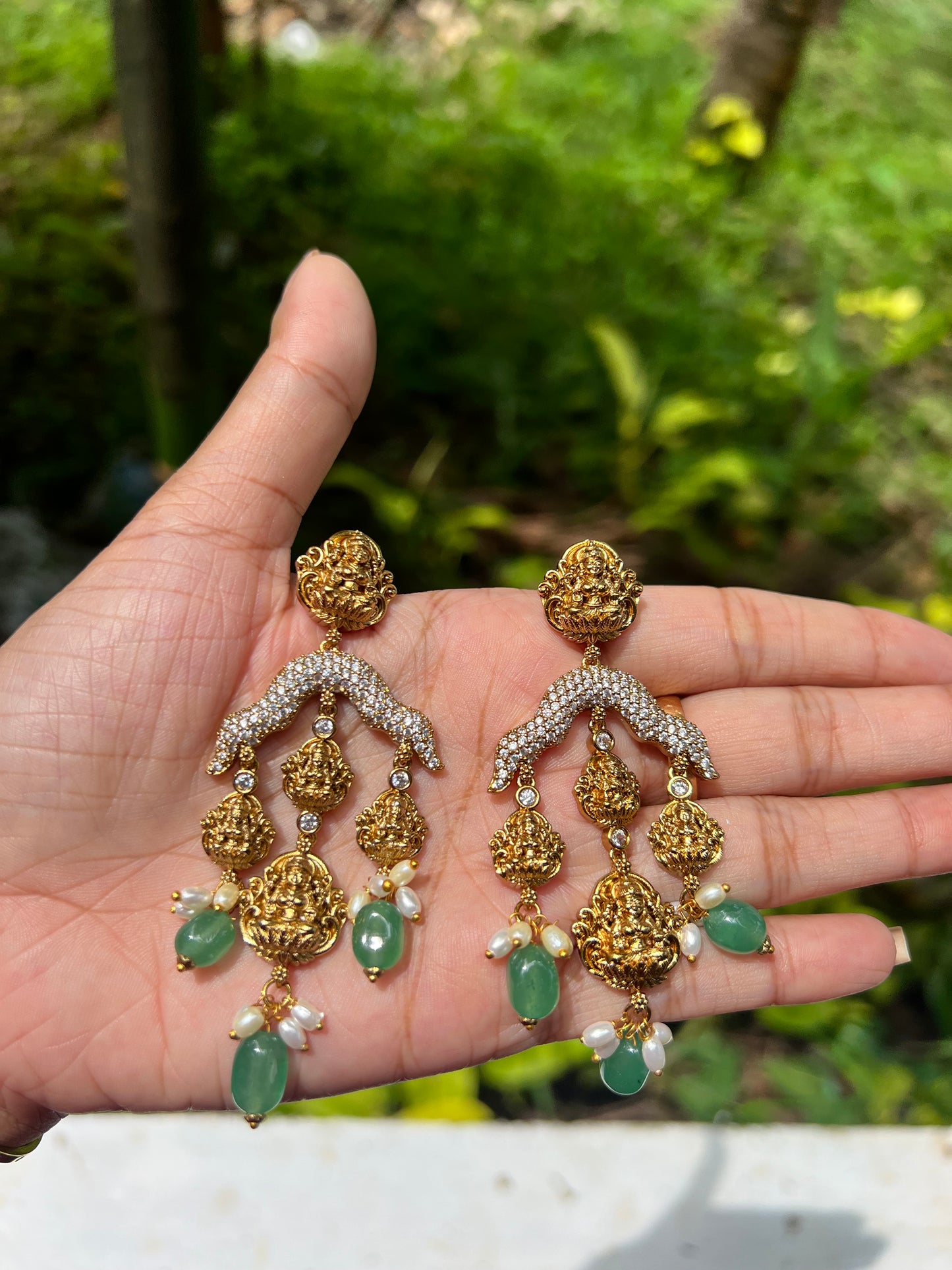 Premium ad designer Lakhmi beads hanging earings product code b73