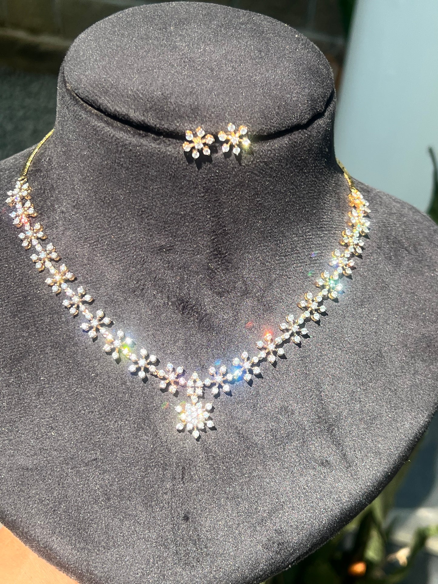 Premium diamond finish bridal necklace set product code 92