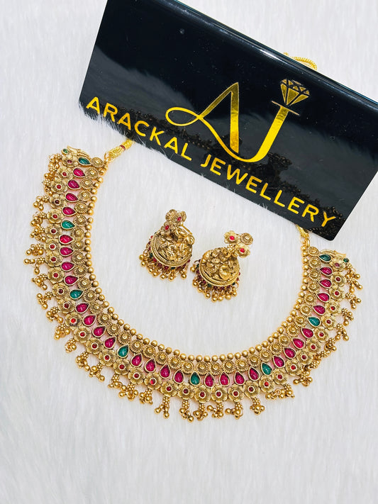 Offer sale traditional non idol necklace set product code d97