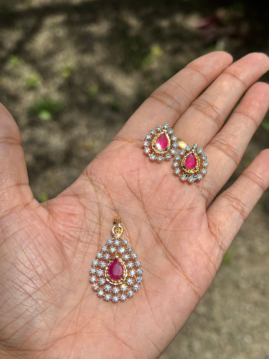 Premium diamond finish pendant set product code 63
