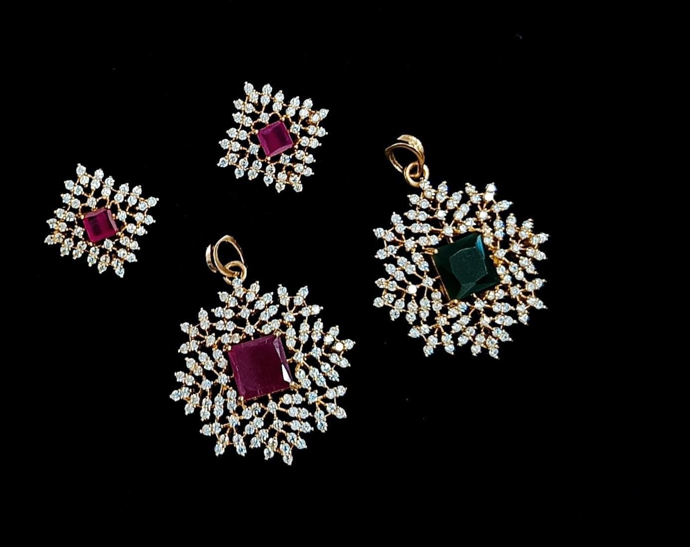 Premium daimond finish pendant set product code 20