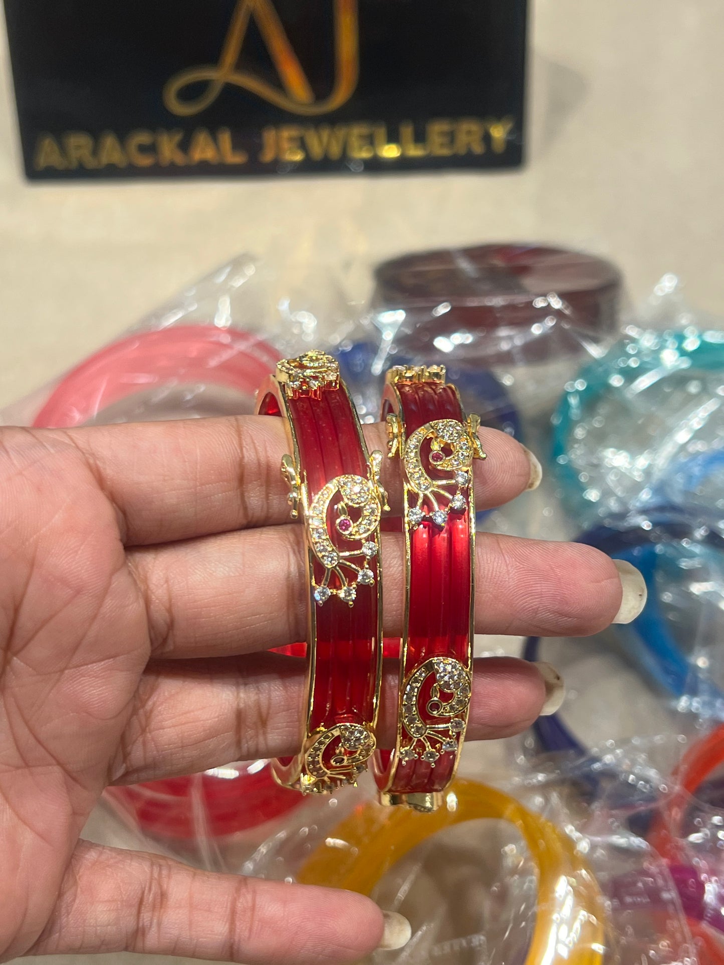 Premium ad gold polish color changeable bangles pack of 10 Colors product code CB12