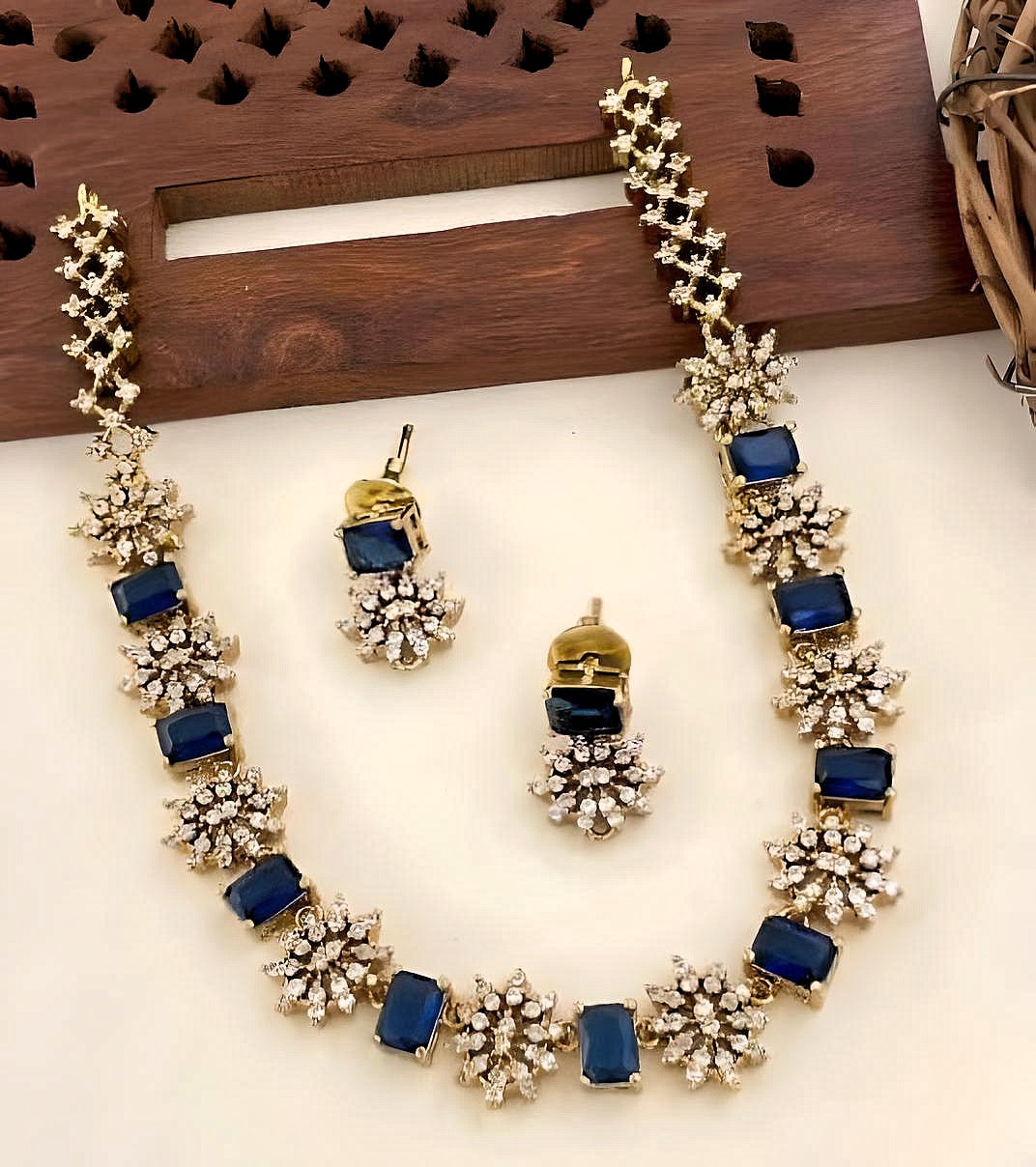 Premium AD Stone Necklace Set