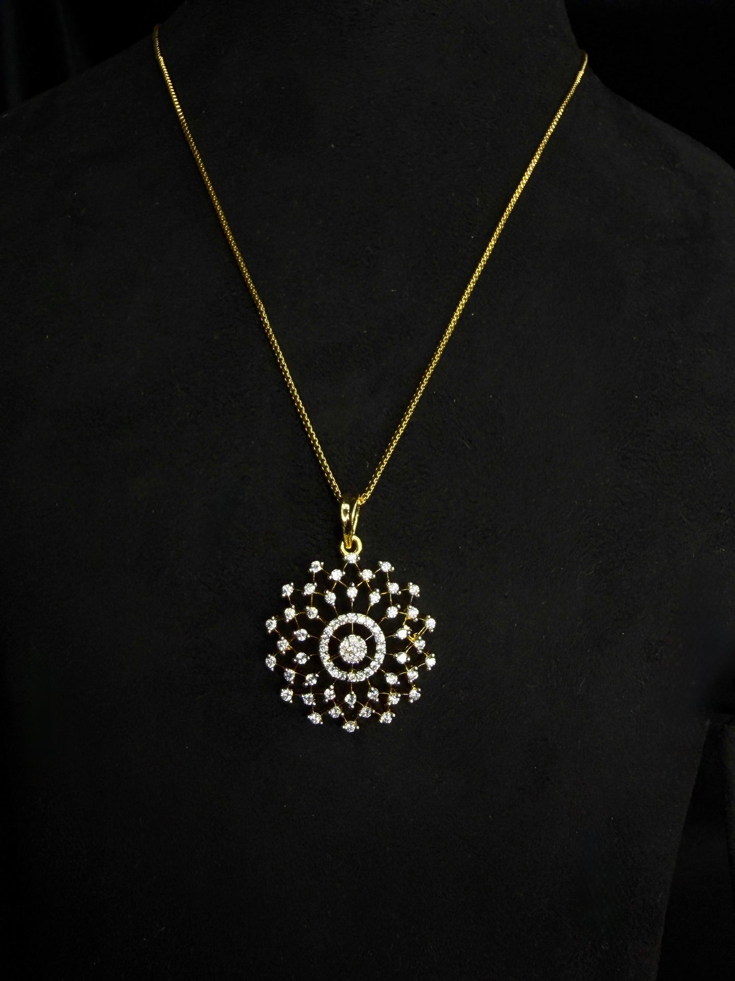 Premium trending diamond finish pendant with stud product code D345