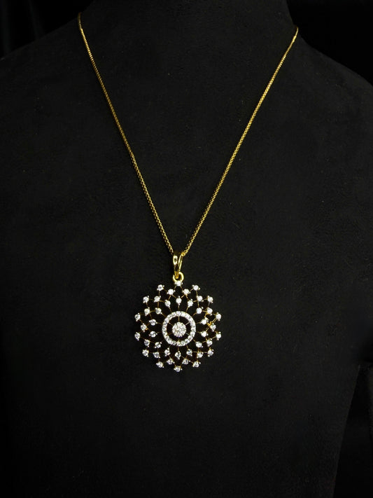Premium trending diamond finish pendant with stud product code D345