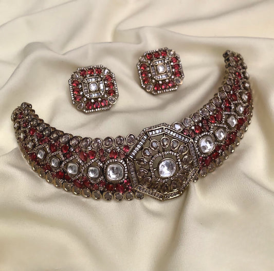 Premium quality designer jadau Kundan stone choker product code 515