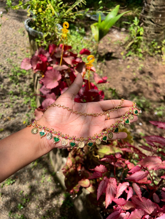 Premium quality gold plated coin with Palakka fusion necklace product code N192