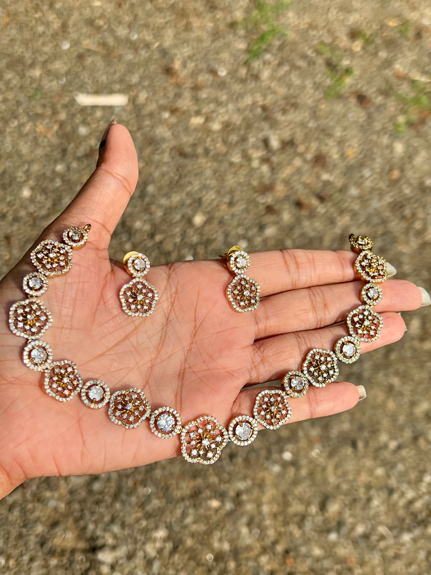 Premium stunning ad daimond cut necklace product code 799