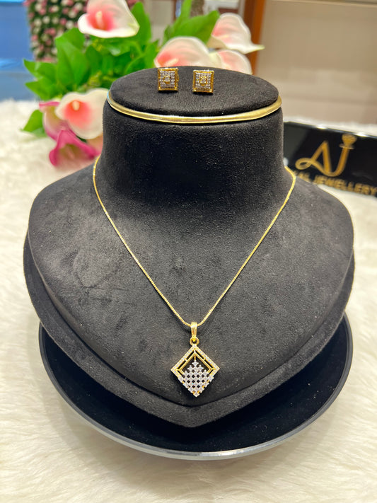 Premium daimond finish pendant chain set product code N246
