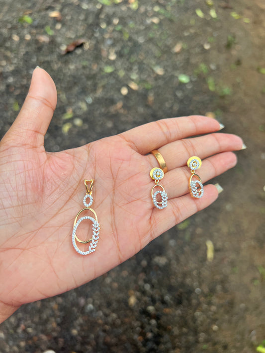 Premium daimond finish pendant set product code 11