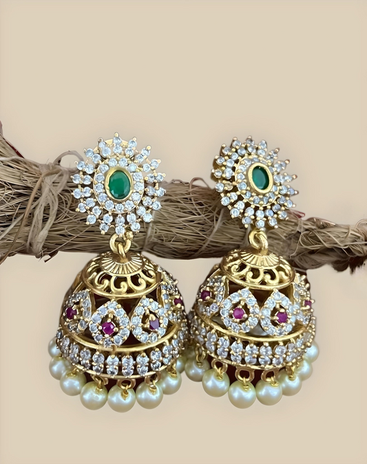 Premium AD Stone Jhumka Earring