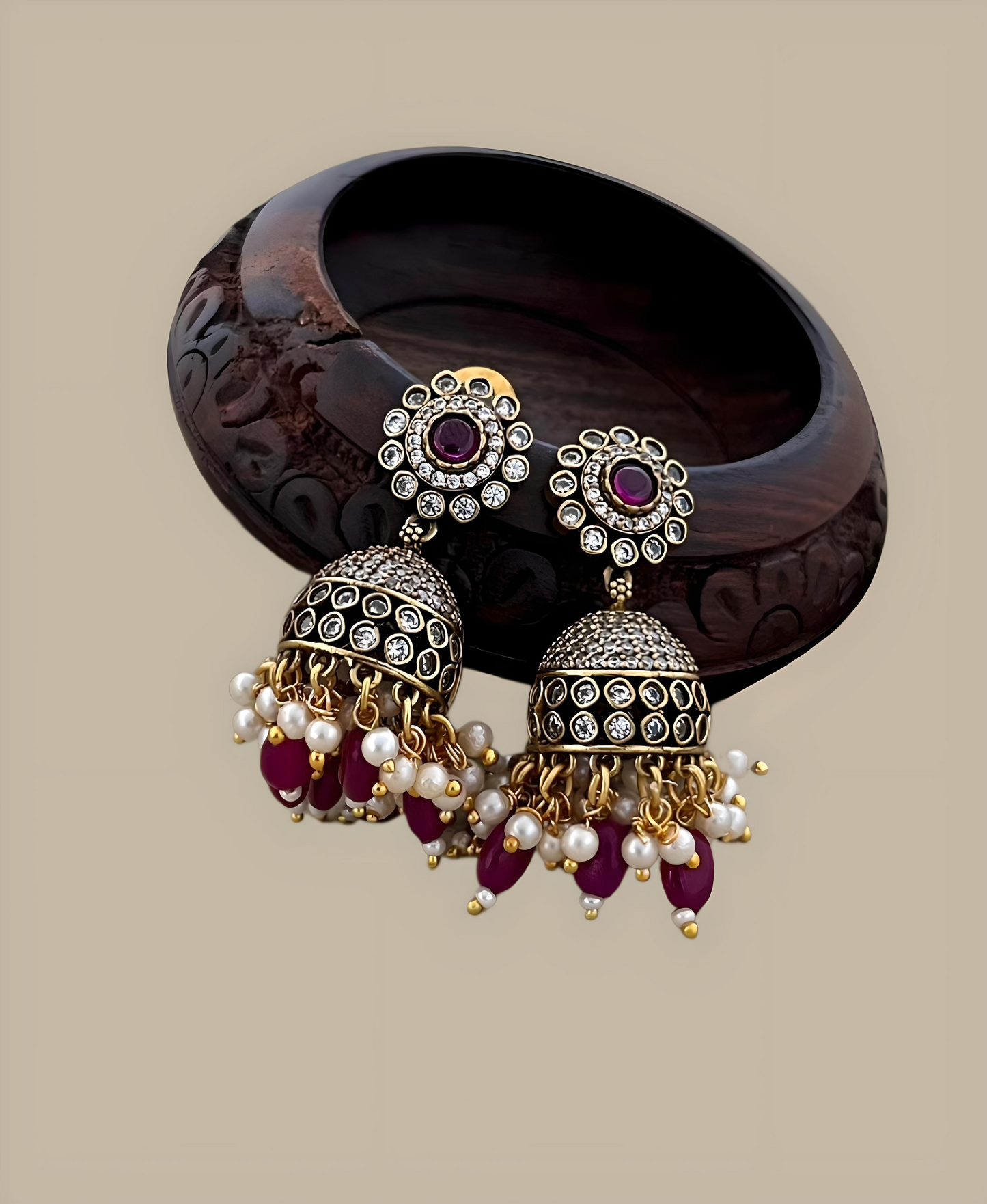 Premium Victorian Flower Jhumka Earring