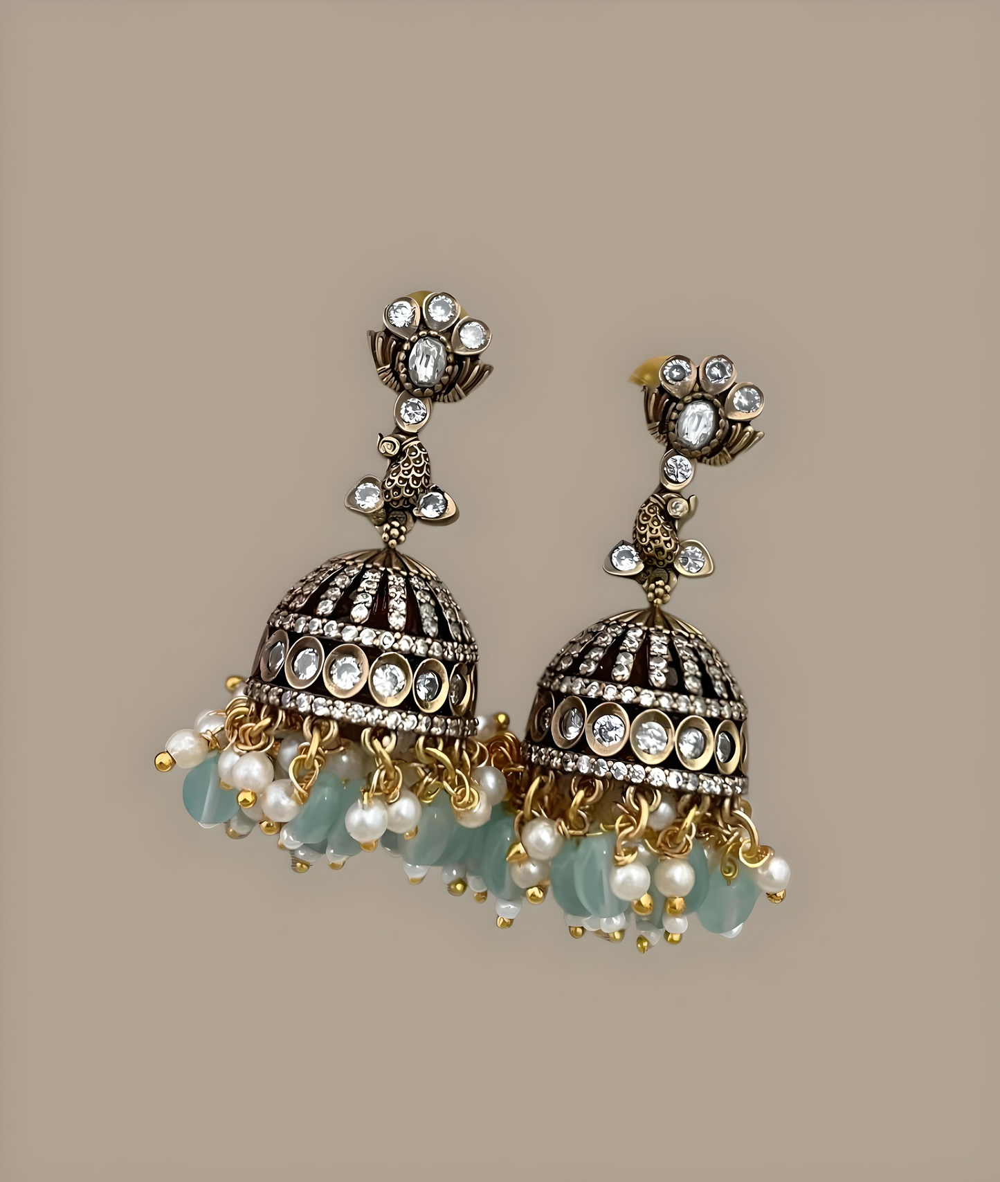 Victorian AD Stone Jhumka Earring