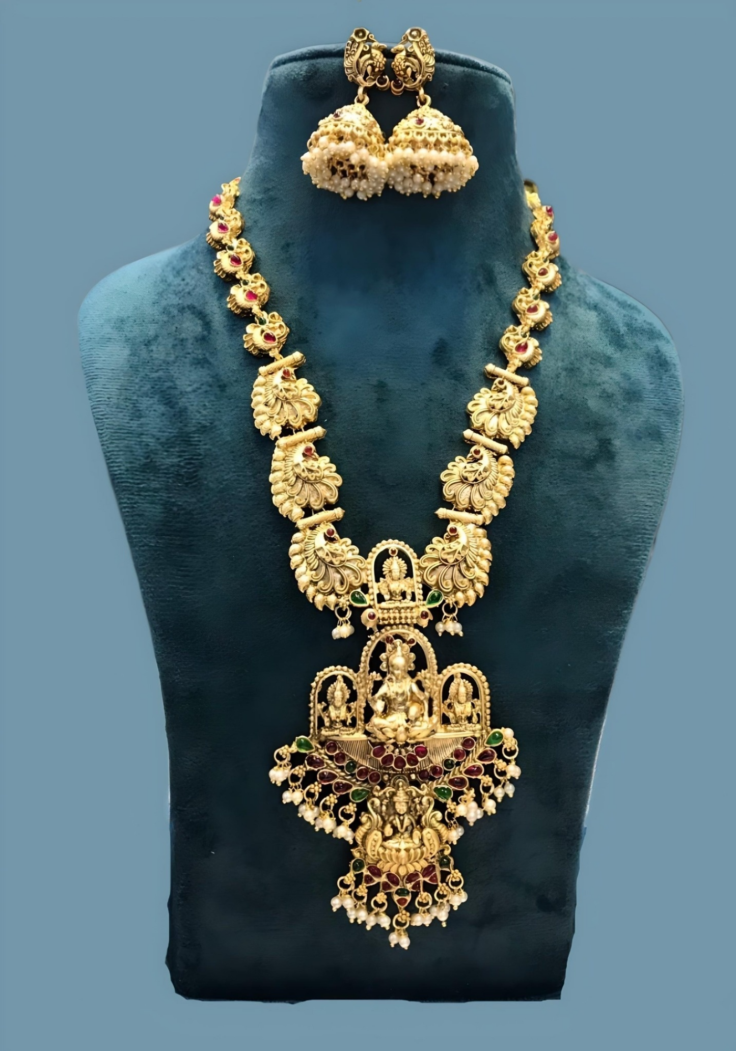 Premium Lakshmi Devi Haram Necklace Set