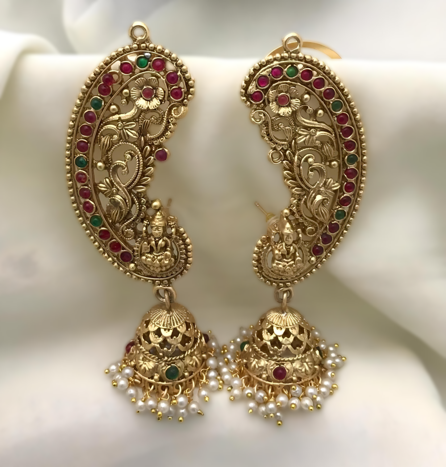 Royal Gemstone Pearl Earrings