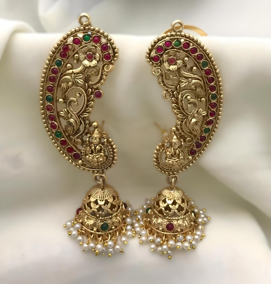 Royal Gemstone Pearl Earrings