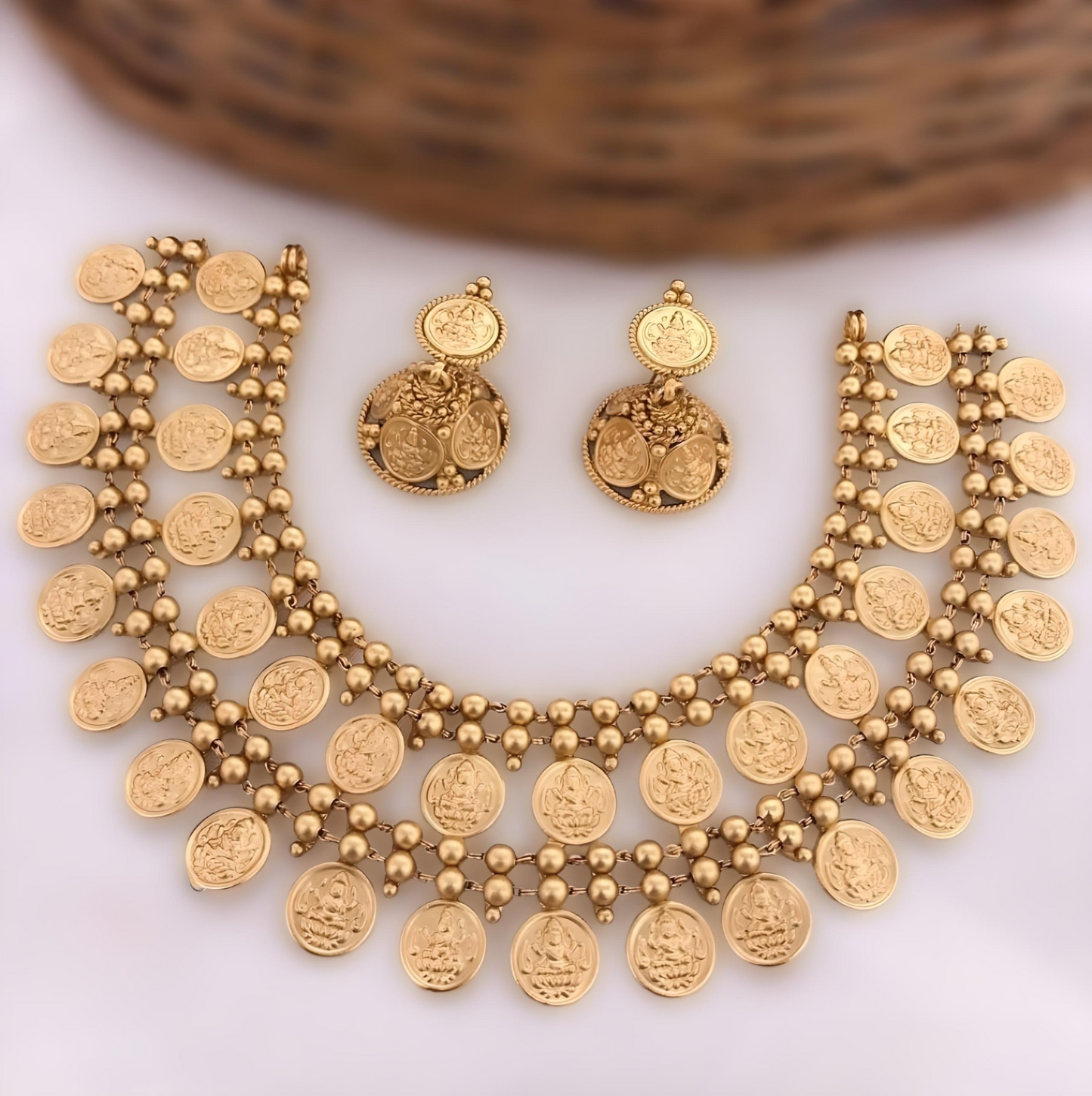 Premium Double Layered Coin necklace Set