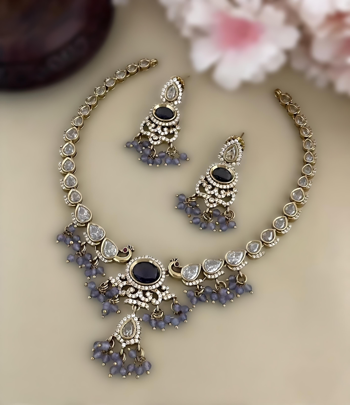 Designer AD Kundan Necklace Set