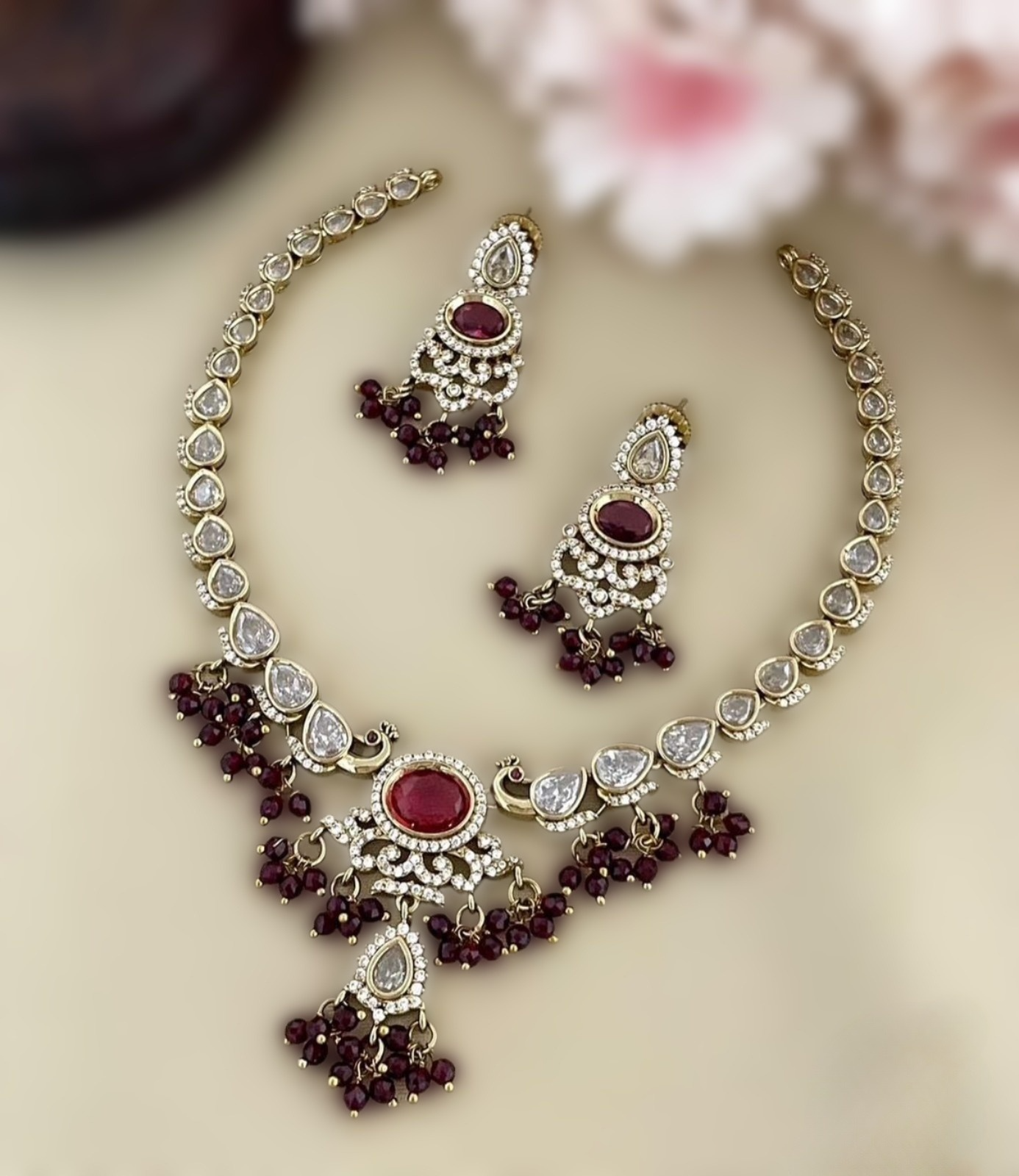 Designer AD Kundan Necklace Set