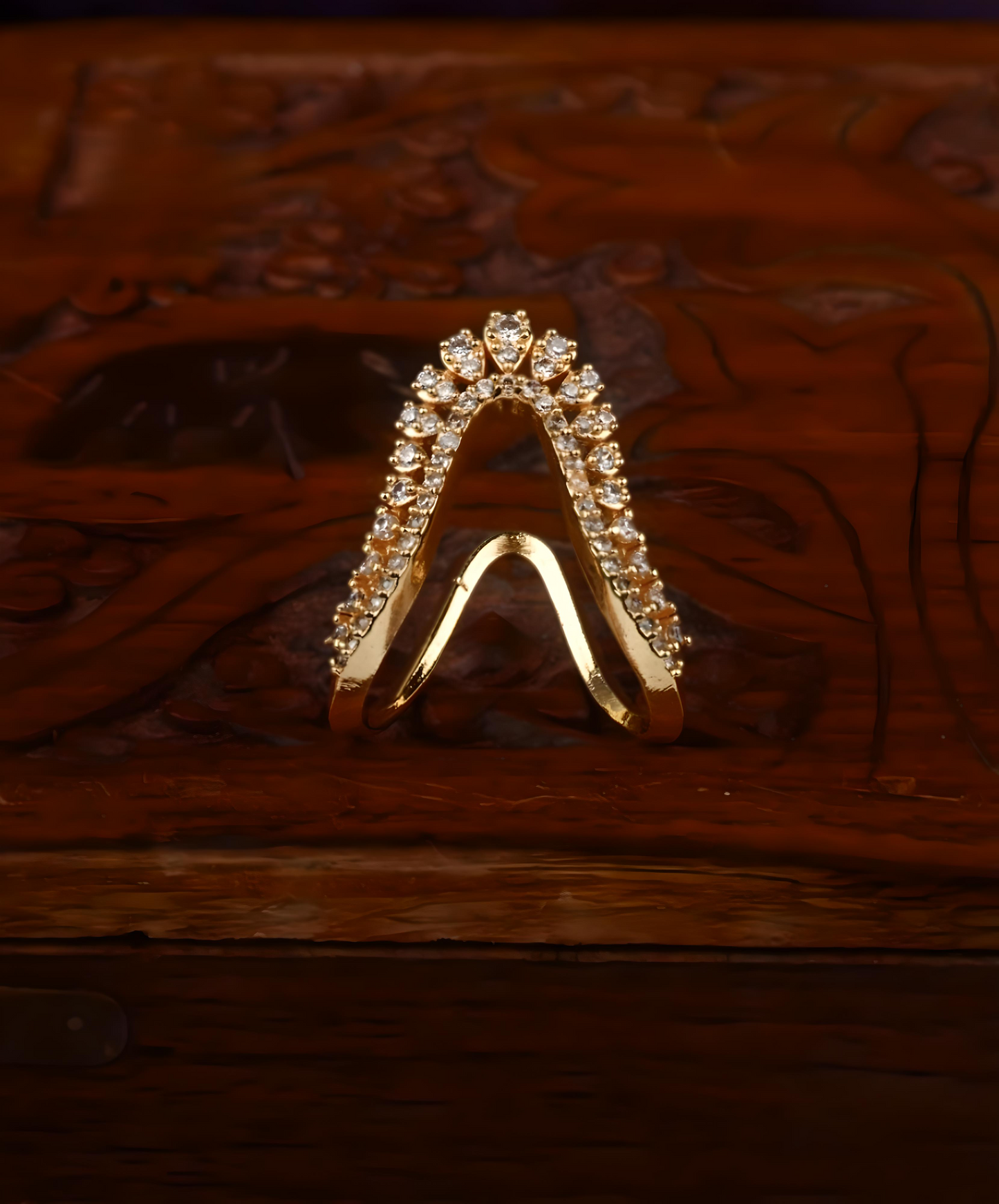 Gold Plated AD Stone Vangi Ring