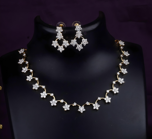 Premium Star finish AD Stone Necklace Set