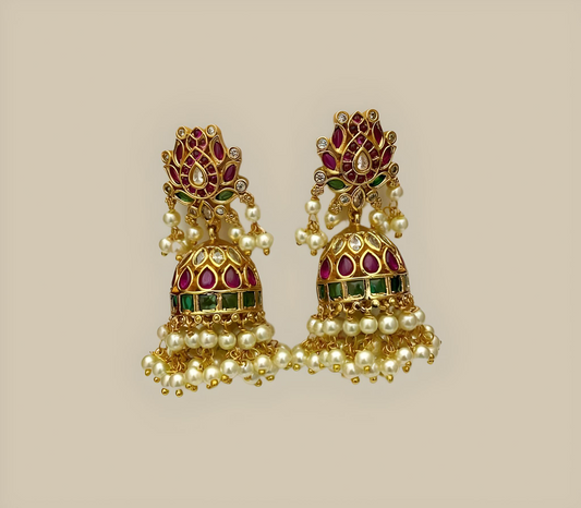 Kemp Stone Jhumka Earring