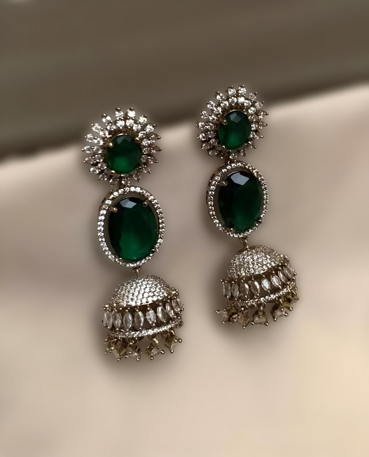 Premium Victorian Emerald Jhumka