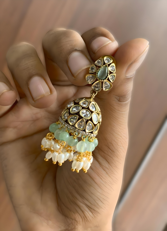 Premium Jadau Kundan Stone Jhumka