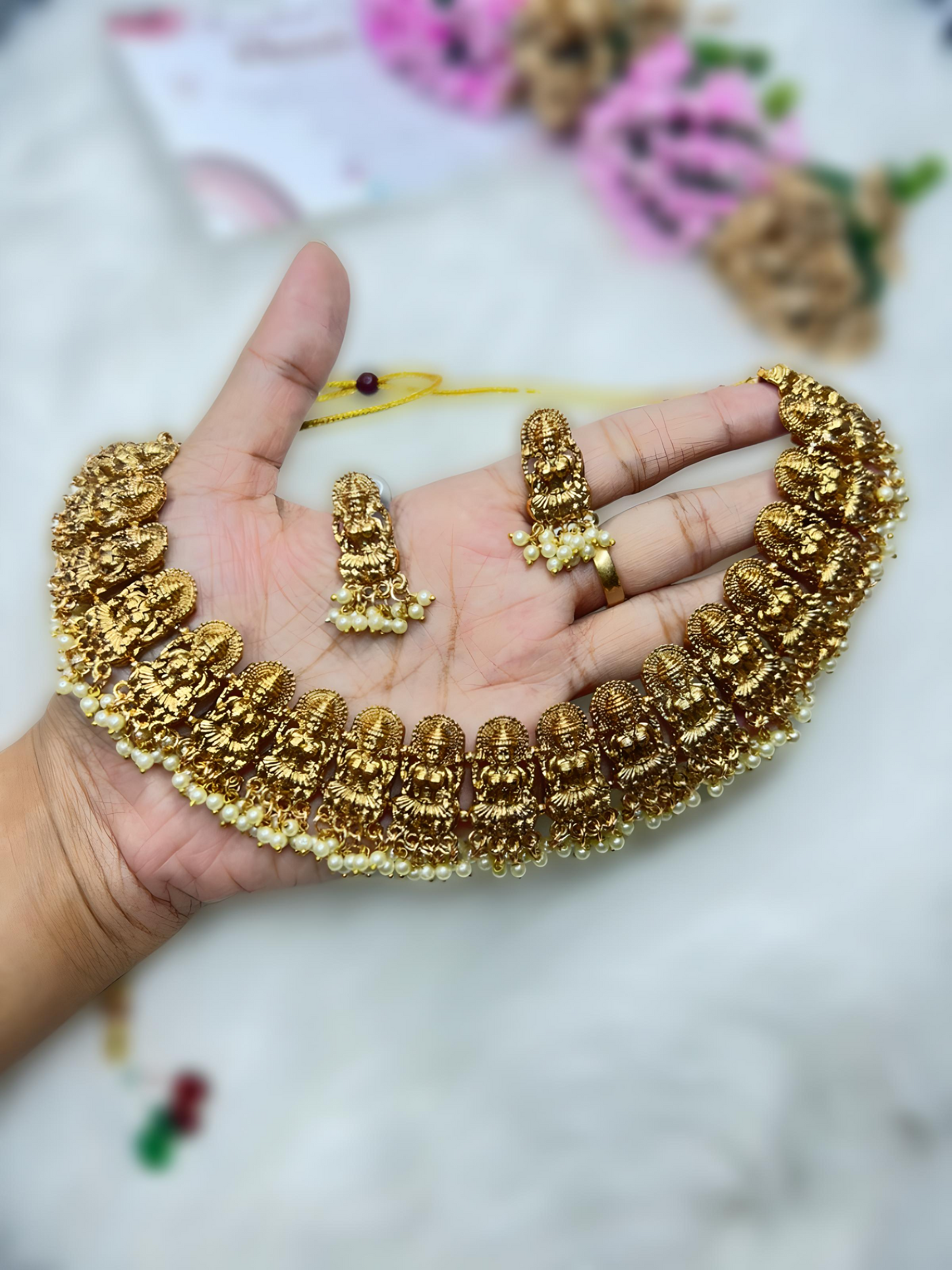 Traditional Kundan Devi Bridal Necklace Set product code 950
