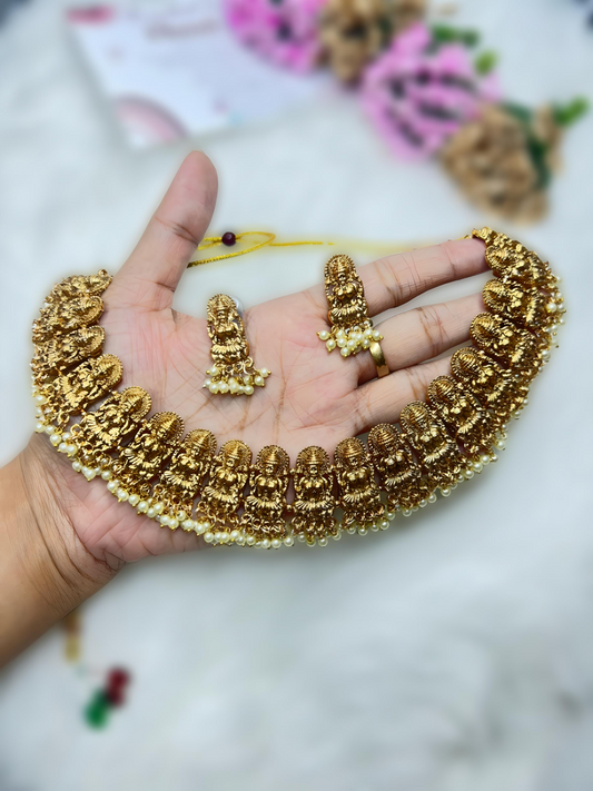 Traditional Kundan Devi Bridal Necklace Set