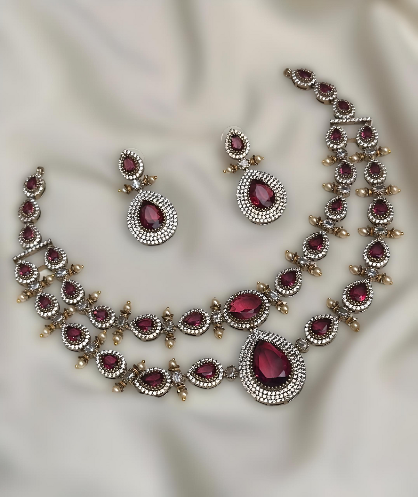 Premium Royal Kundan Necklace Set product code 690