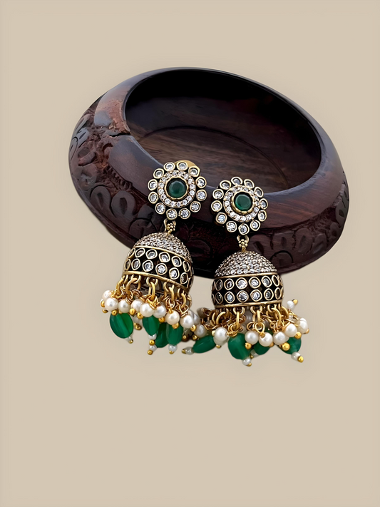 Premium Victorian Flower Jhumka Earring