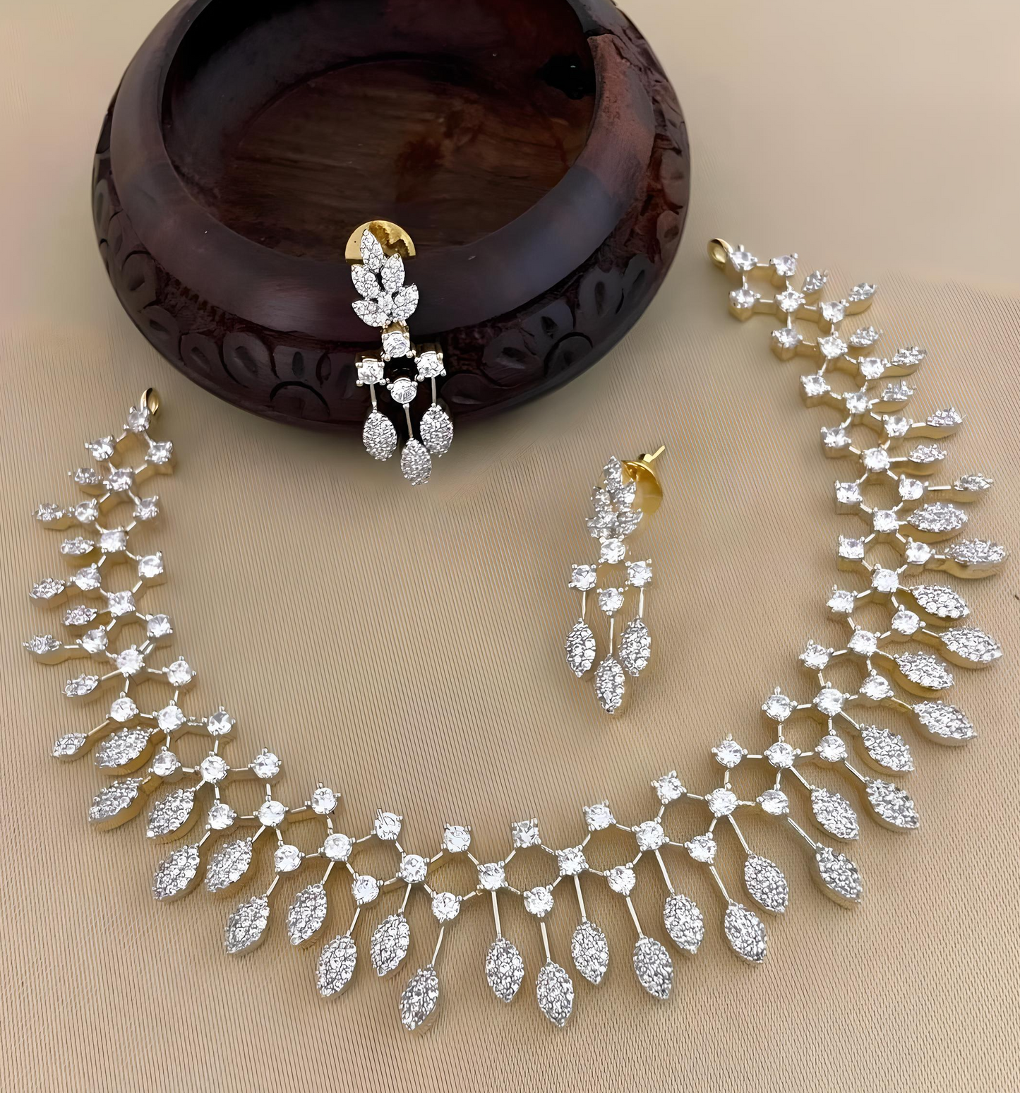 Elegant Diamond Finish AD Stone Necklace product code 715