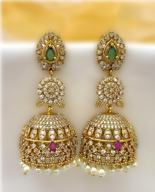 Trending Traditional AD Stone Jhumka Earring