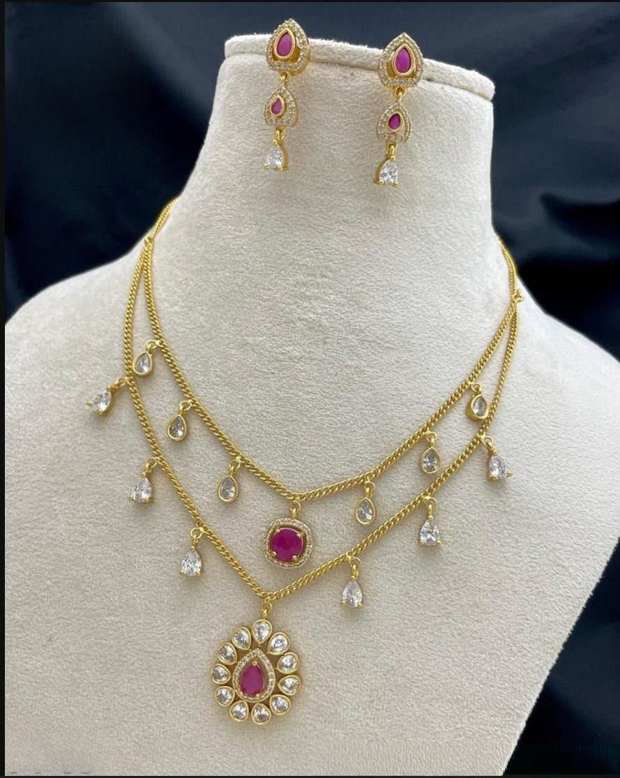 Premium antique ad 2layer necklace set product code Ad42