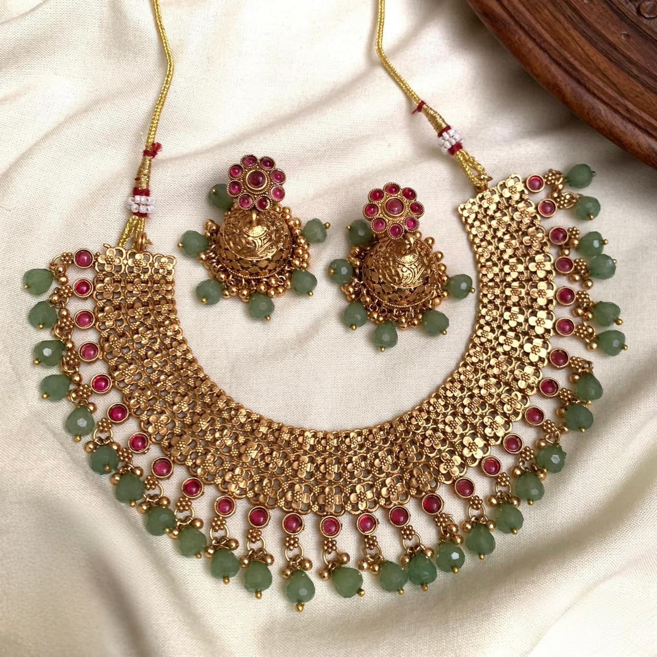 Premium quality matt finish non idol bridal necklace product code N358