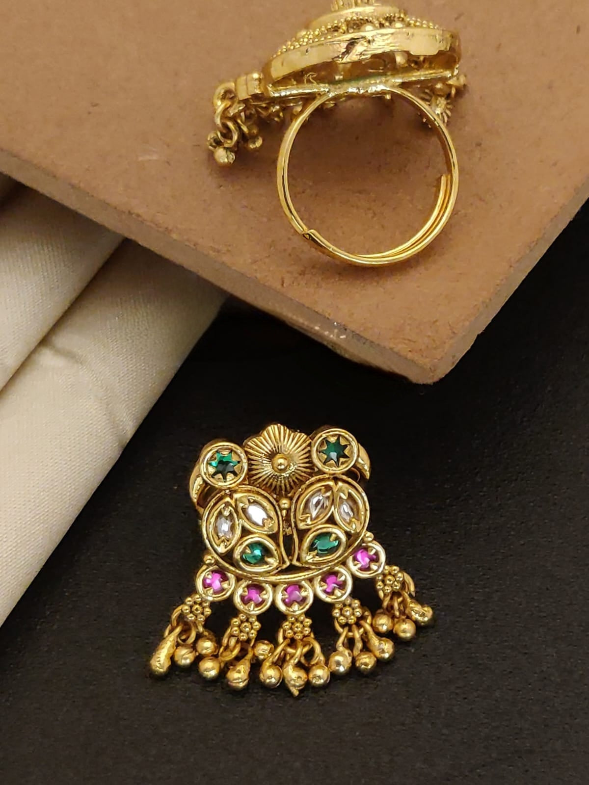 Premium quality kundan heritage adjustable  rings product code R45