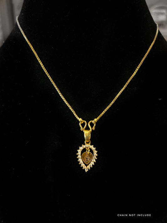 Premium daily wear gold plated om thali with box chain(6pidi) product code T01
