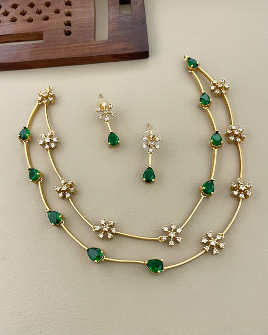 Premium quality 2layer designer necklace set code D269