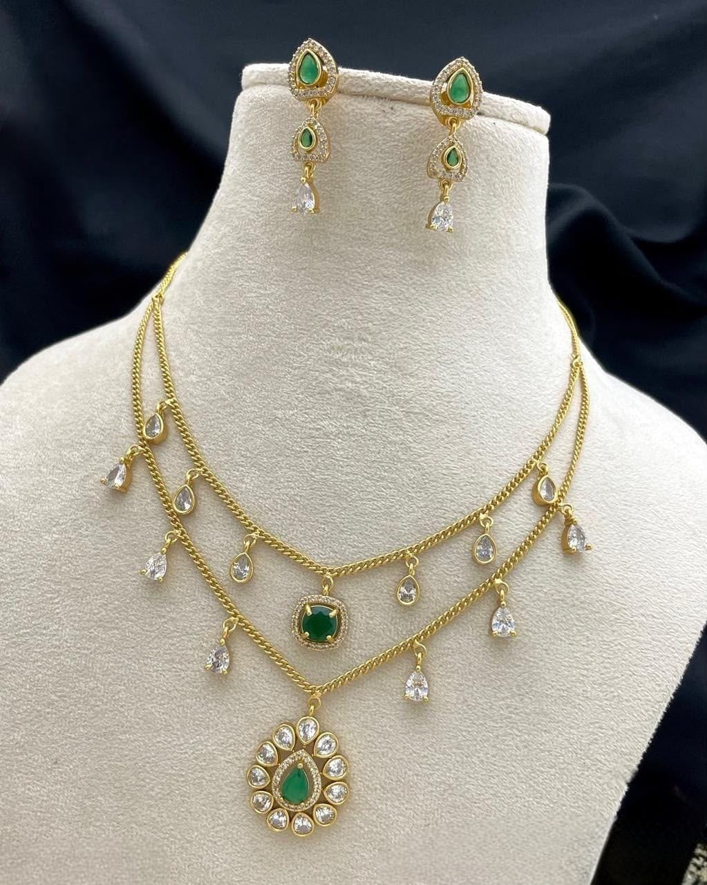 Premium antique ad 2layer necklace set product code Ad42