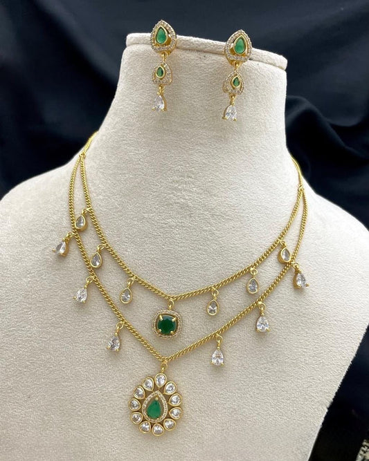 Premium antique ad 2layer necklace set product code Ad42