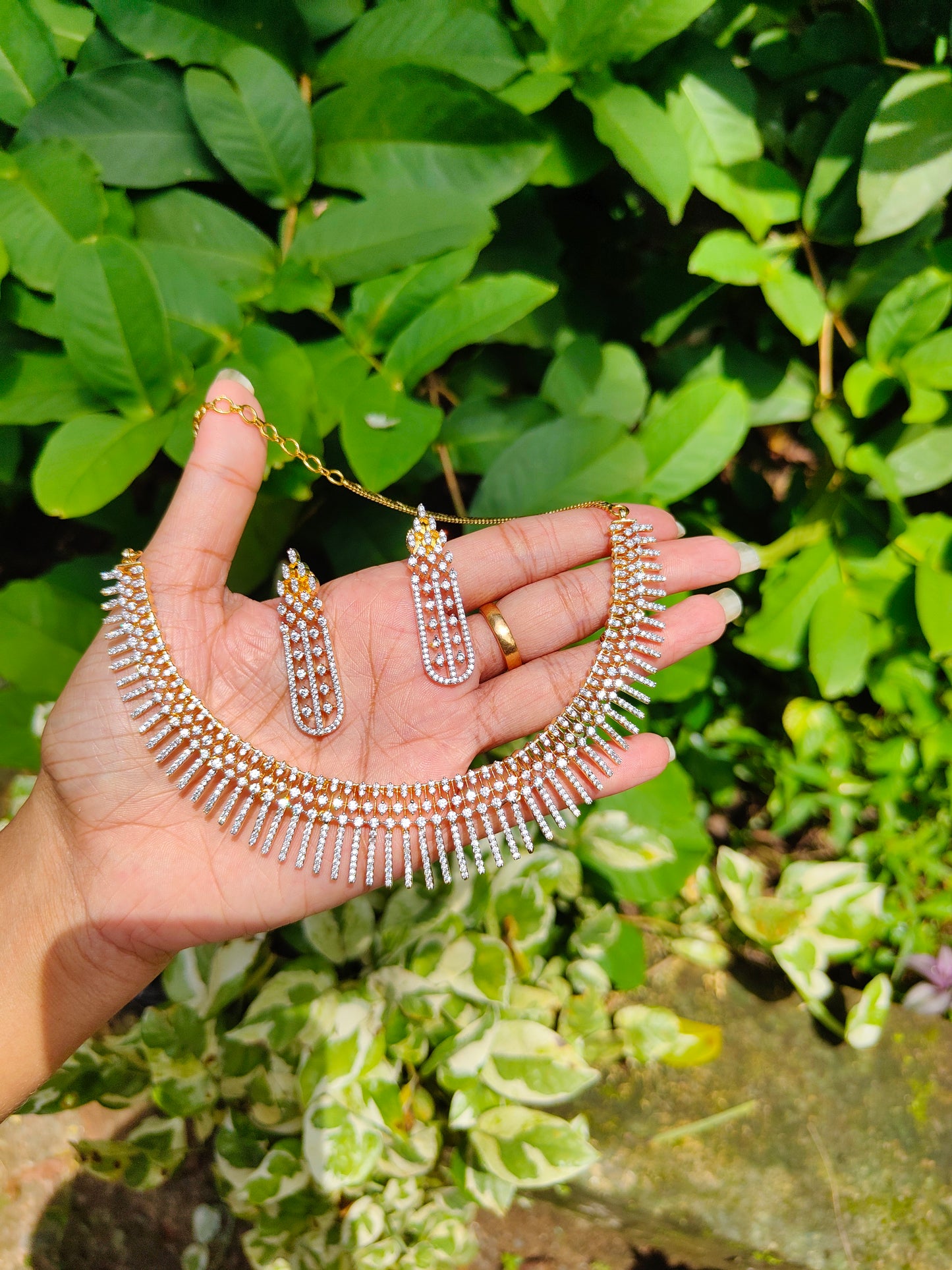 Premium diamond finish bridal necklace product code N126