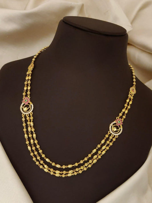Premium 3layer golden ball dsisgner necklace product code T73