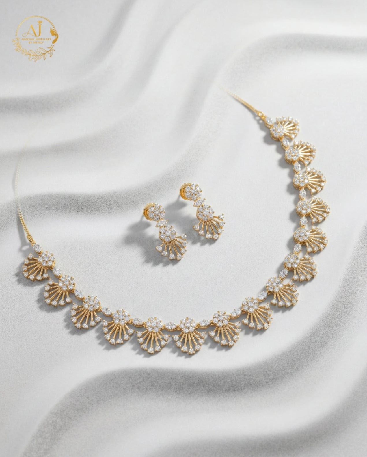 Premium daimond finish bridal necklace product code D86