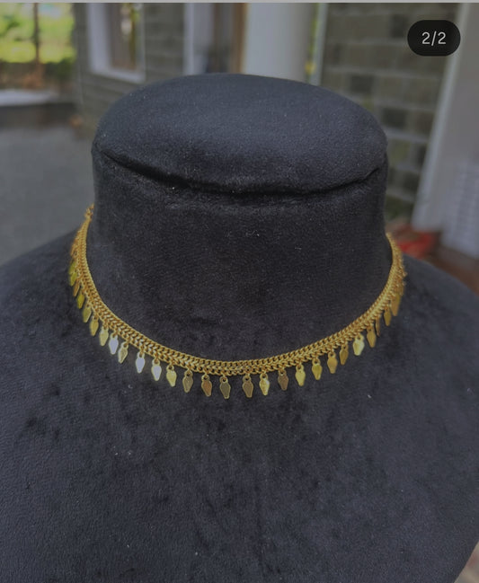 Premium 24carat gold plated one layer elakkathali necklace product code 40