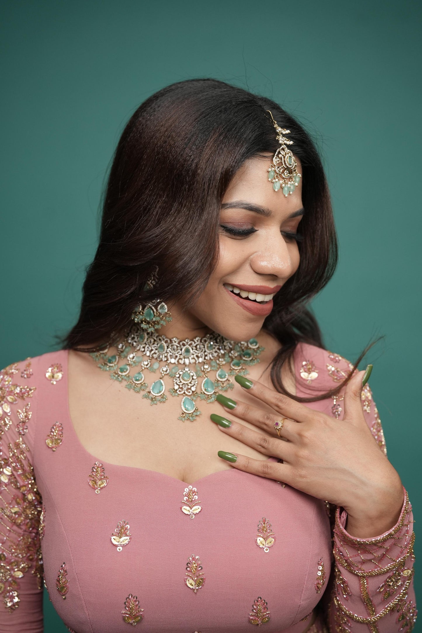 Premium heavy bridal choker set product code 964
