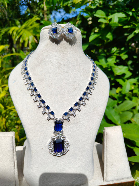 Nita Ambani trending silver finish blue haram product code N141