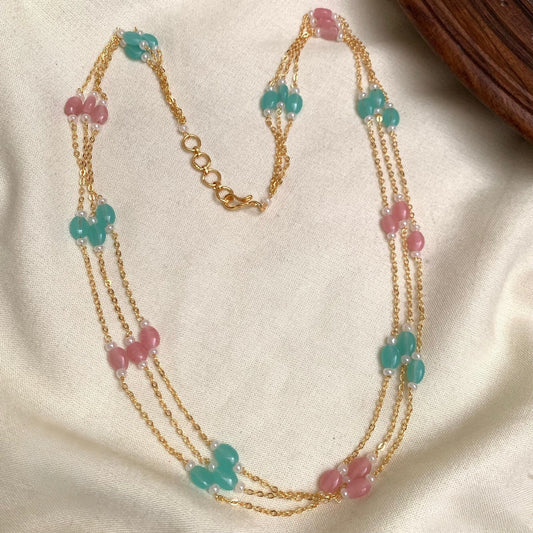 Premium quality trending 3 layer beads necklace product code N357